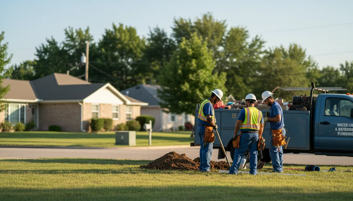 Residential water line and bathroom plumbing service in Concord, NC